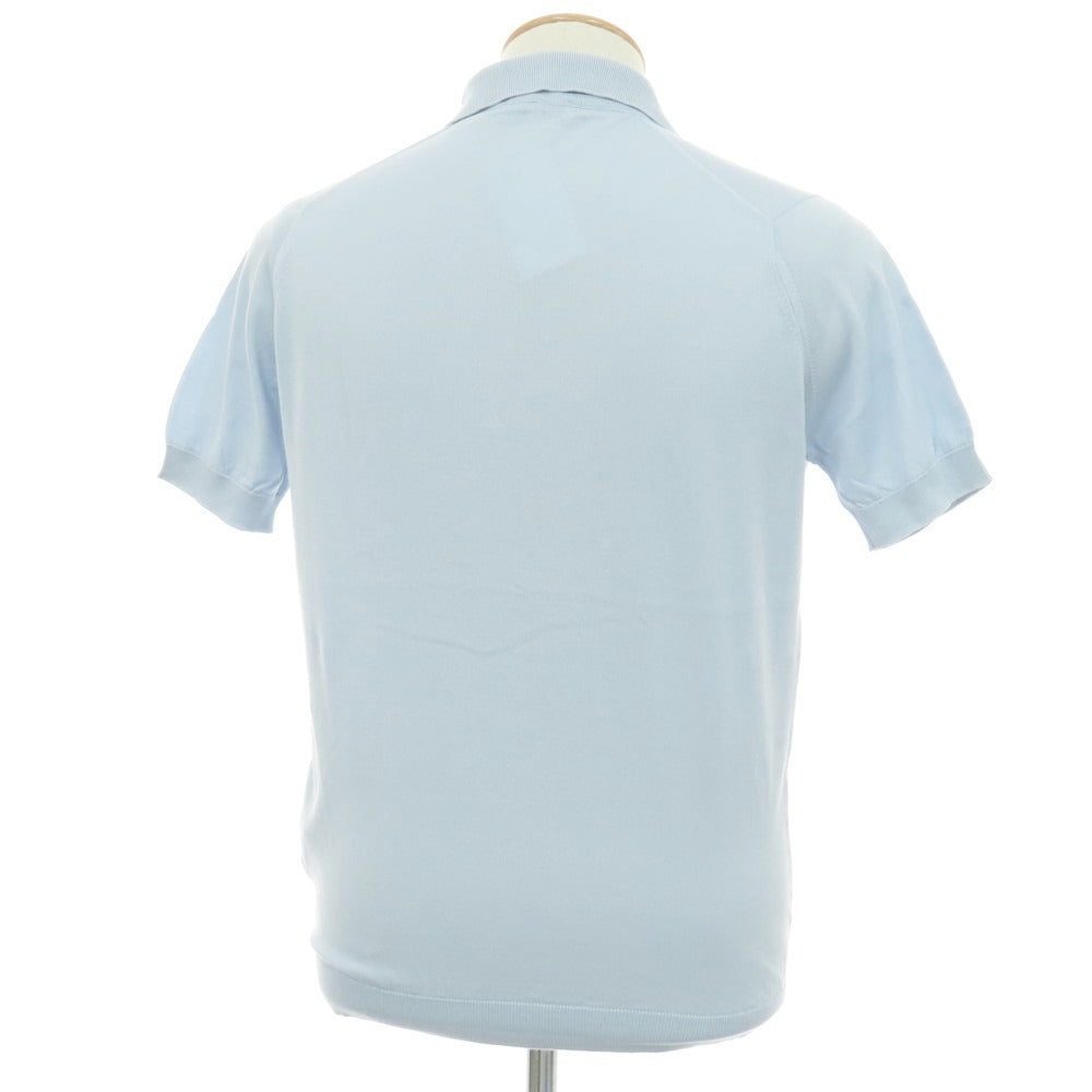 【中古】ジョンスメドレー JOHN SMEDLEY ハイゲージ シーアイランドコットン 半袖 ポロニット サックス【サイズS】【 状態ランクA 】【 メンズ 】