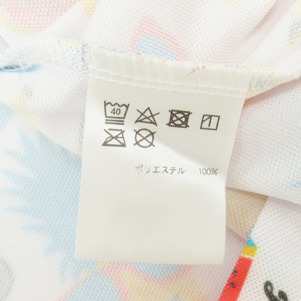 【中古】フィラ FILA GOLF ポリエステル 総柄プリント ボタンダウン 半袖ポロシャツ ホワイトxマルチカラー【サイズLL】【 状態ランクA 】【 メンズ 】