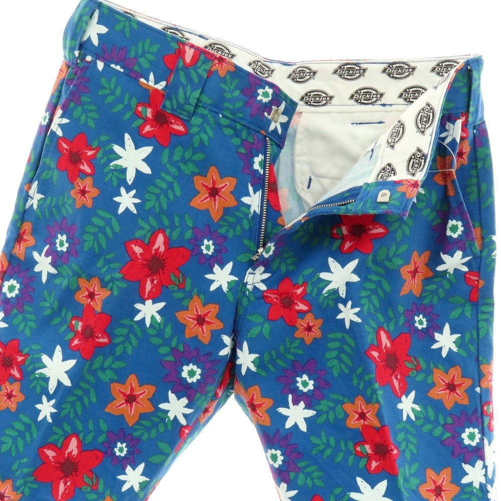 【中古】ディッキーズ Dickies コットン ボタニカル プリント ショートパンツ ダークブルーxマルチカラー【サイズ30】【 状態ランクB 】【 メンズ 】