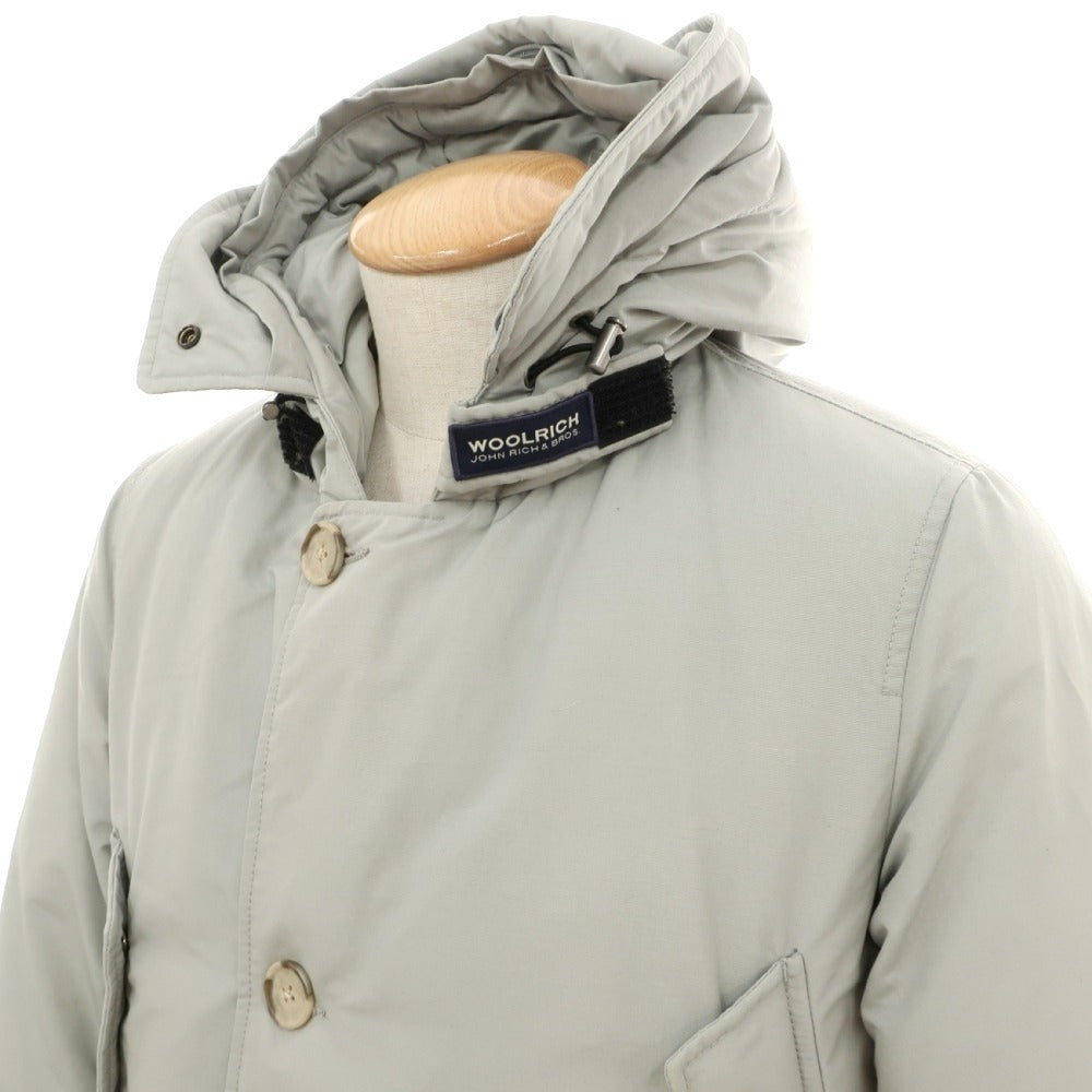 【中古】ウールリッチ WOOLRICH コットンナイロン フーデッド ダウンジャケット ライトグレー【サイズXS】【 状態ランクC 】【 メンズ 】
