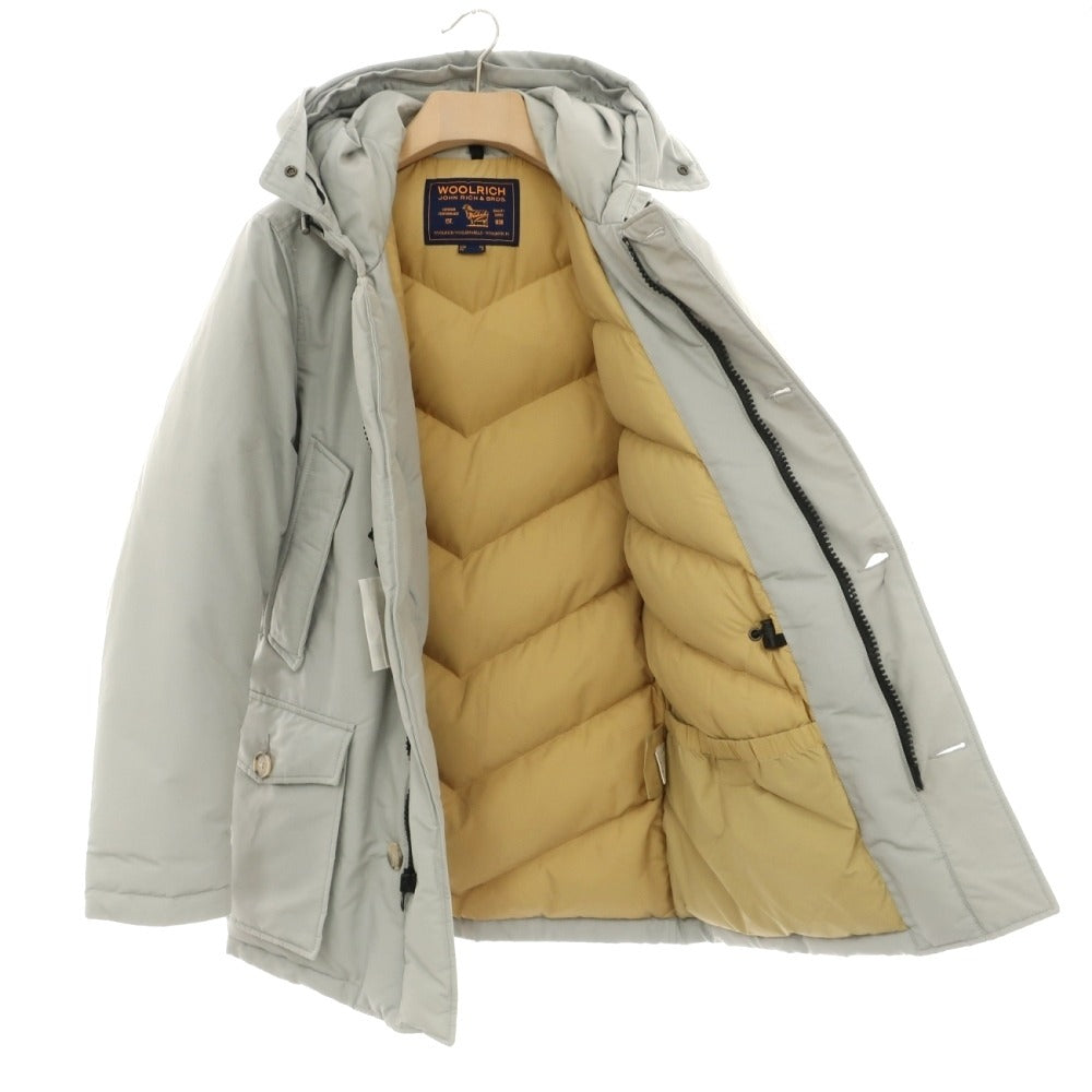 【中古】ウールリッチ WOOLRICH コットンナイロン フーデッド ダウンジャケット ライトグレー【サイズXS】【 状態ランクC 】【 メンズ 】