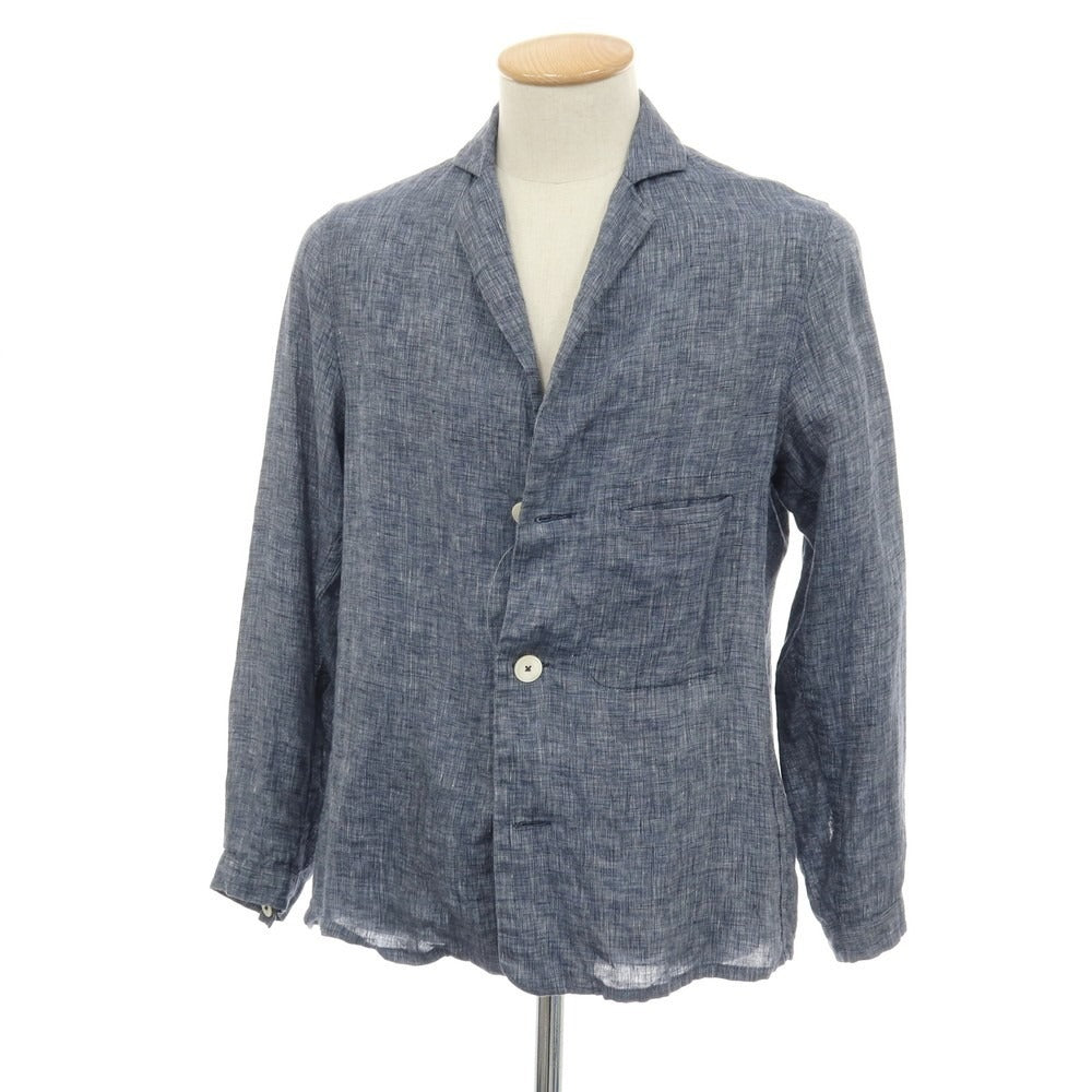 【中古】ラルディーニ LARDINI リネン 3B カジュアルジャケット ブルーネイビー【サイズS】【 状態ランクB 】【 メンズ 】