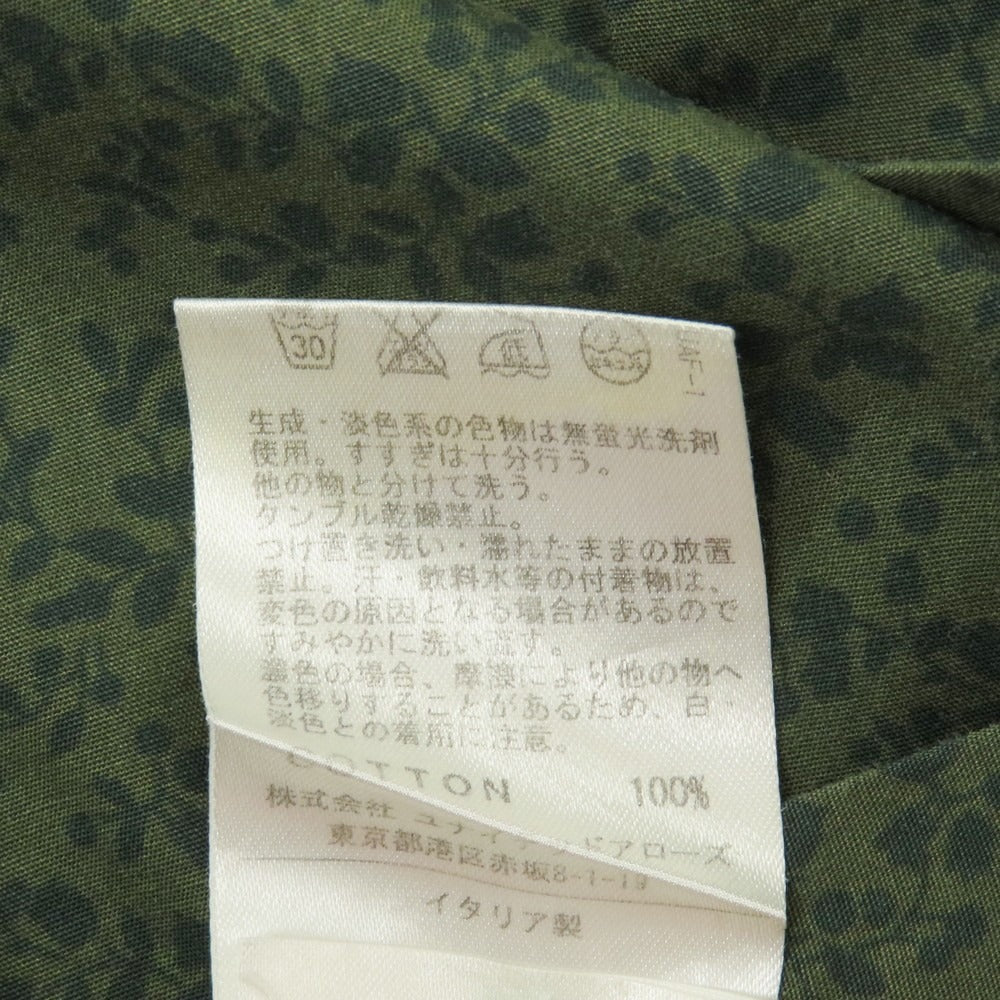 【中古】エリコフォルミコラ ERRICO FORMICOLA コットン ボタニカル 小花柄 プリント ワイドカラー カジュアルシャツ グリーン【サイズS】【 状態ランクC 】【 メンズ 】