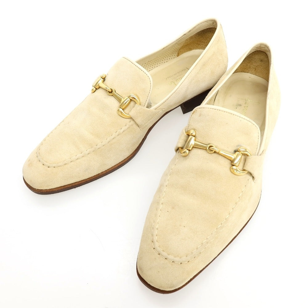【中古】フェランテ FERRANTE スエード ローファー ライトベージュ【サイズ6 1/2】【 状態ランクC 】【 メンズ 】