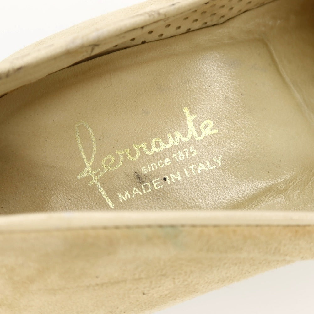 【中古】フェランテ FERRANTE スエード ローファー ライトベージュ【サイズ6 1/2】【 状態ランクC 】【 メンズ 】