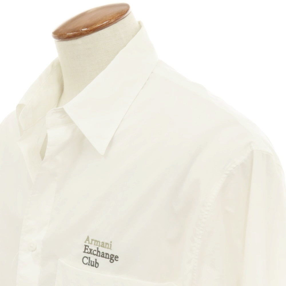 【中古】アルマーニ エクスチェンジ A/X ARMANI EXCHANGE コットン レギュラーカラー カジュアルシャツ ホワイト【サイズM】【 状態ランクB 】【 メンズ 】