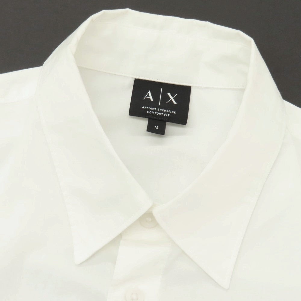 【中古】アルマーニ エクスチェンジ A/X ARMANI EXCHANGE コットン レギュラーカラー カジュアルシャツ ホワイト【サイズM】【 状態ランクB 】【 メンズ 】