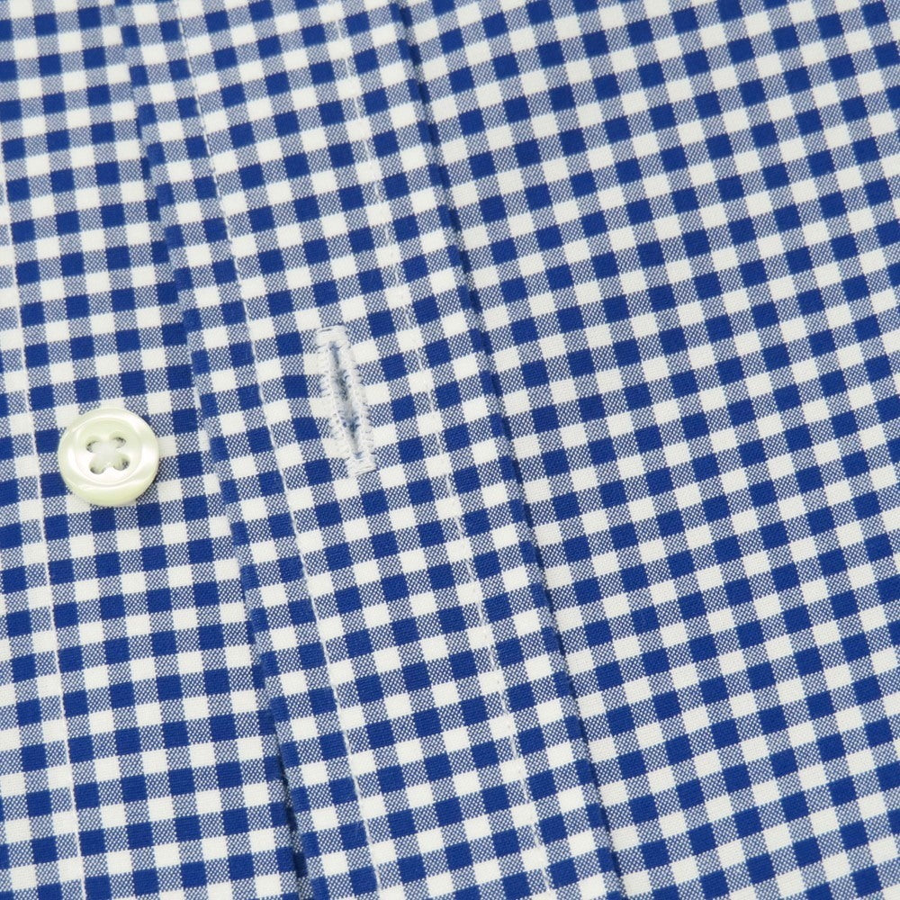 【中古】ブルックスブラザーズ Brooks Brothers コットンポリウレタン ギンガムチェック ワイドカラー ドレスシャツ ブルーxホワイト【サイズ15】【 状態ランクB 】【 メンズ 】