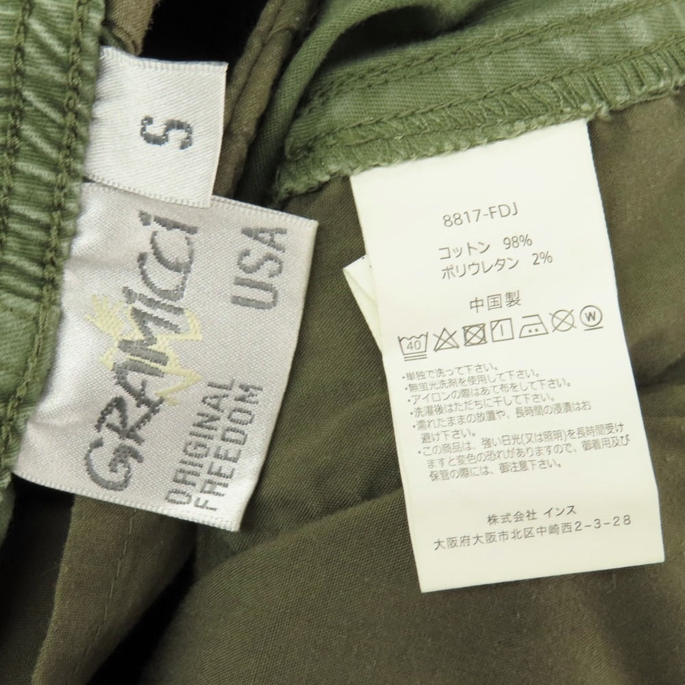 【中古】グラミチ Gramicci ストレッチ コットン イージーパンツ オリーブ【サイズS】【 状態ランクC 】【 メンズ 】