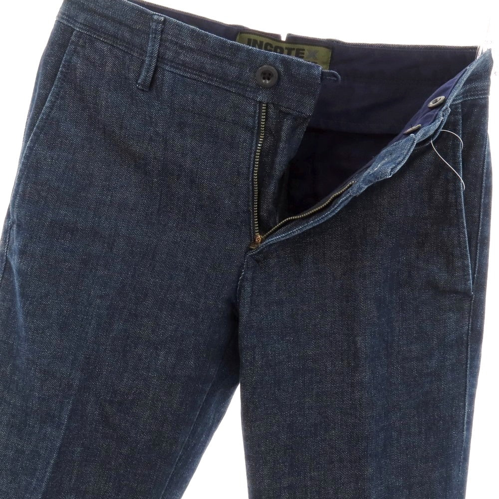 【中古】インコテックス スラックス INCOTEX SLACKS ストレッチ コットン デニムスラックスパンツ ネイビー【サイズ28】【 状態ランクB 】【 メンズ 】