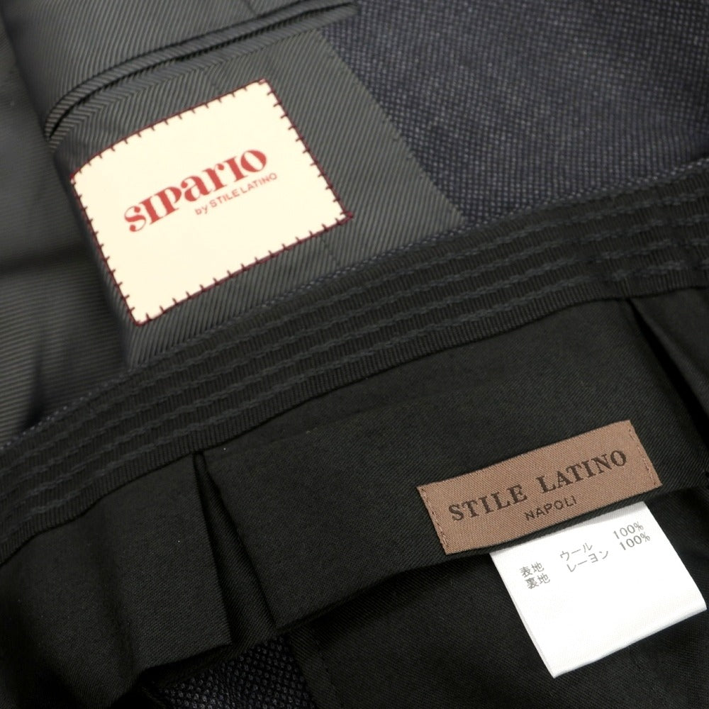 【新品】シパーリオ バイ スティレラティーノ SIPARIO by STILE LATINO ウール バーズアイ 3つボタンスーツ ダークグレー【サイズ50 Drop8R】【 状態ランクN 】【 メンズ 】