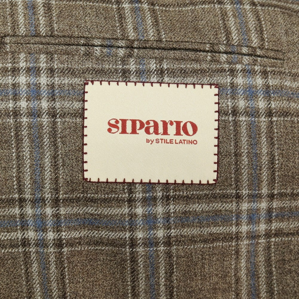 【新品】シパーリオ バイ スティレラティーノ SIPARIO by STILE LATINO ウールレーヨン チェック 3B テーラードジャケット トープxブルー【サイズ46 Drop8R】【 状態ランクN 】【 メンズ 】