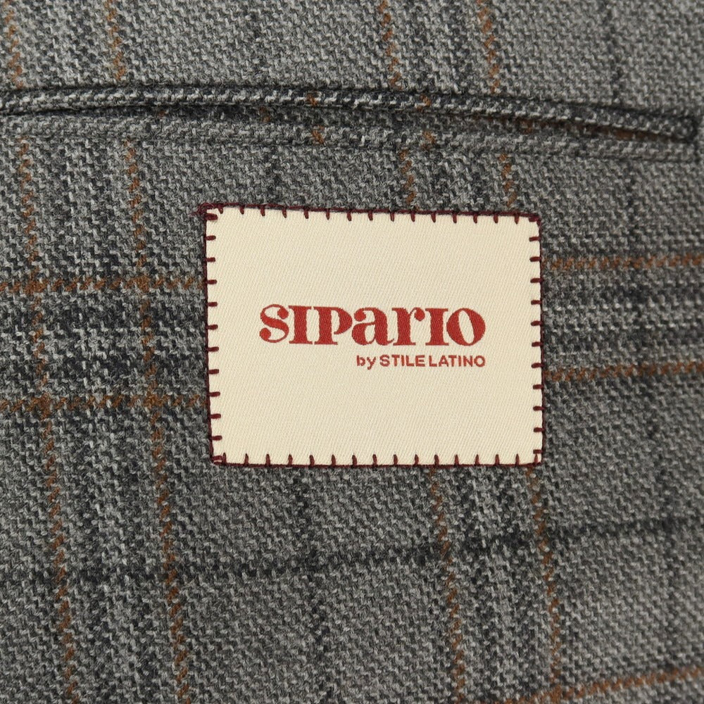 【新品】シパーリオ バイ スティレラティーノ SIPARIO by STILE LATINO ウールレーヨン チェック 3B テーラードジャケット グレーxブラウン【サイズ44 Drop8R】【 状態ランクN 】【 メンズ 】