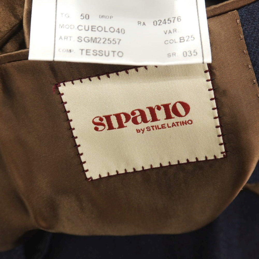 【新品】シパーリオ バイ スティレラティーノ SIPARIO by STILE LATINO ウールレーヨン チェスターフィールドコート ネイビー【サイズ50】【 状態ランクN 】【 メンズ 】