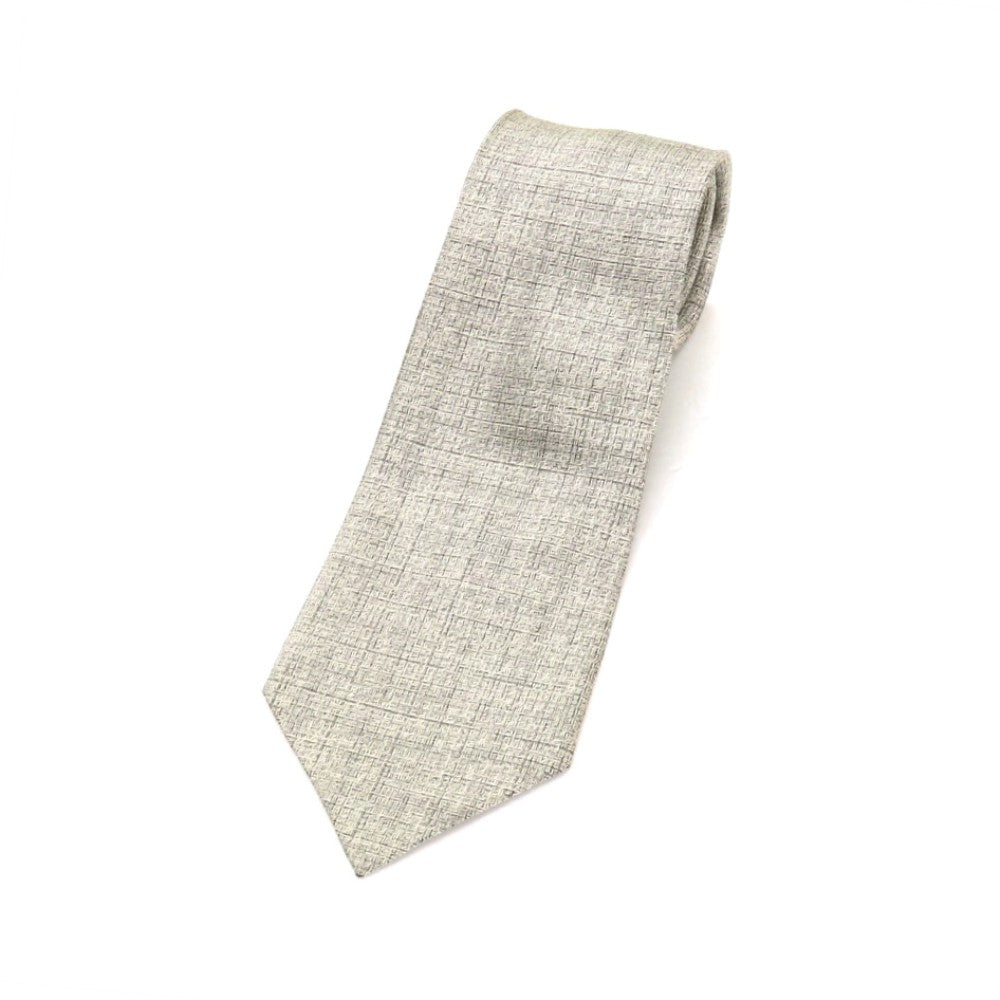 【中古】ドミニク フランス Dominique France シルク系 無地ネクタイ オフホイワイトxブラック【 状態ランクC 】【 メンズ 】