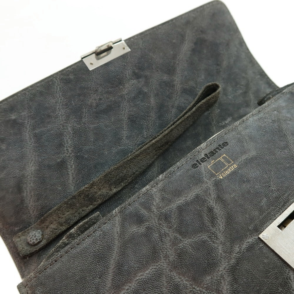 【中古】ヴァレクストラ バレクストラ Valextra エレファント クラッチバッグ カーキグレー系【 状態ランクC 】【 メンズ 】