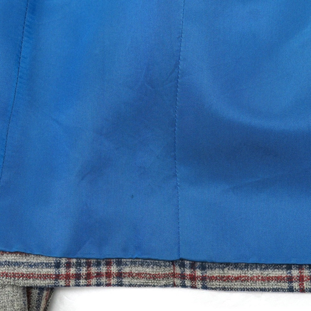 【中古】アザブテーラー azabu tailor JET CRUISE ウールナイロンシルクリネン チェック 3B テーラードジャケット グレーxネイビー【サイズ046 A】【 状態ランクB 】【 メンズ 】