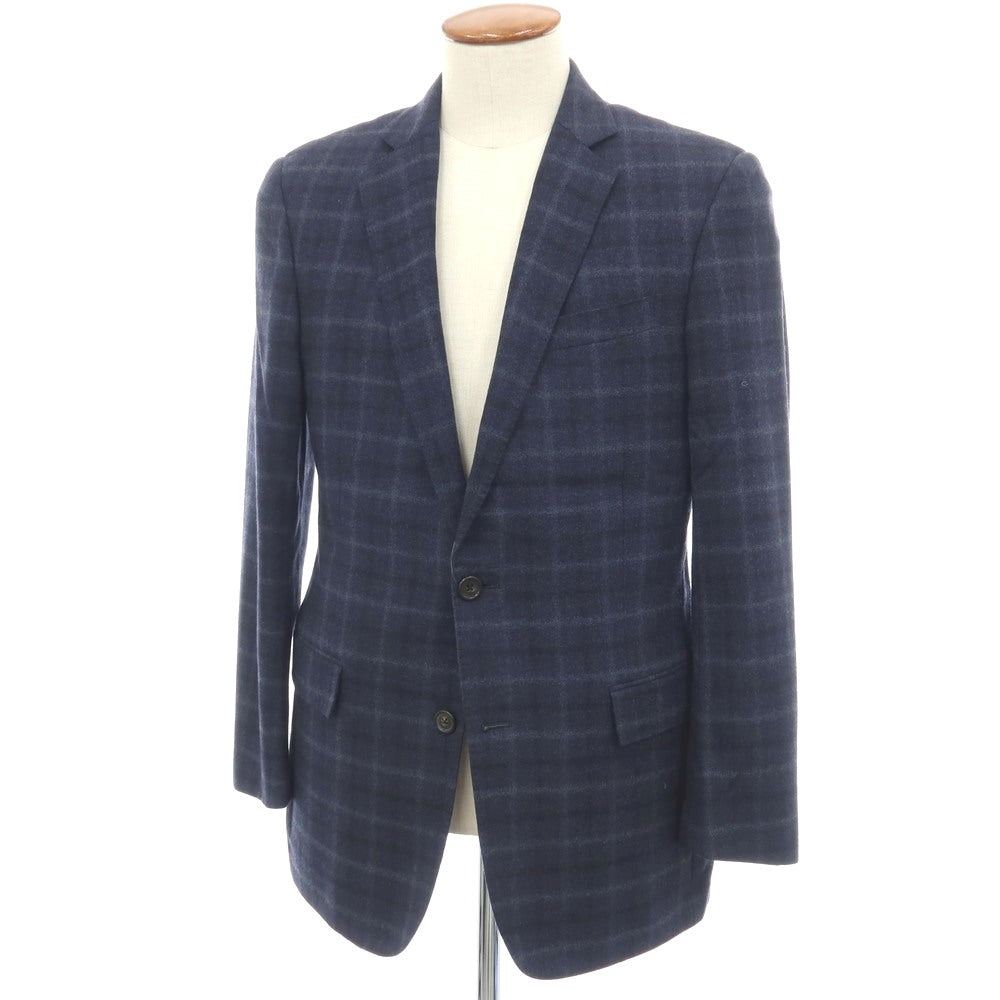 【中古】ブルックスブラザーズ Brooks Brothers REGENT ウール チェック 2B テーラードジャケット ネイビーxグレー【サイズ38R】【 状態ランクC 】【 メンズ 】