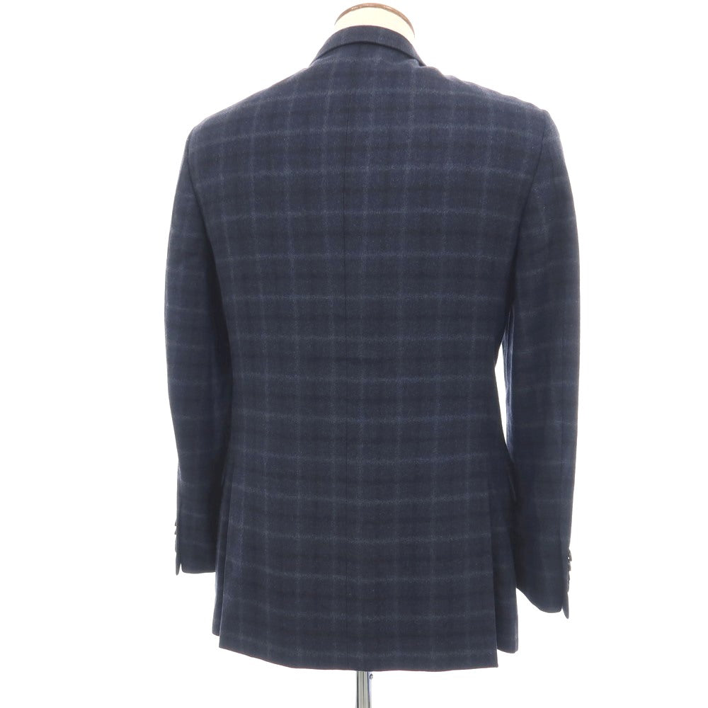 【中古】ブルックスブラザーズ Brooks Brothers REGENT ウール チェック 2B テーラードジャケット ネイビーxグレー【サイズ38R】【 状態ランクC 】【 メンズ 】