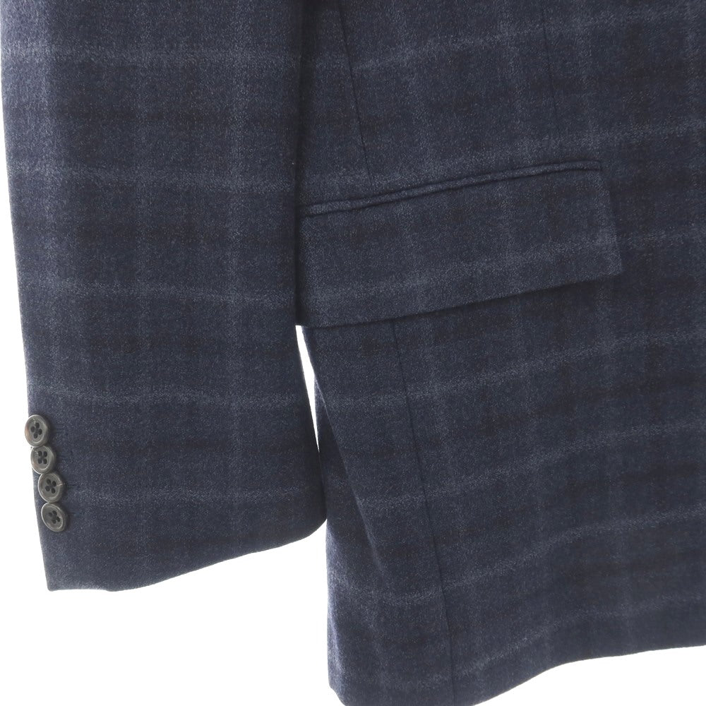 【中古】ブルックスブラザーズ Brooks Brothers REGENT ウール チェック 2B テーラードジャケット ネイビーxグレー【サイズ38R】【 状態ランクC 】【 メンズ 】