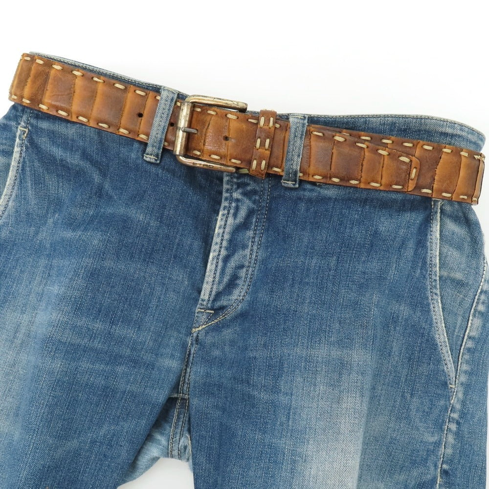 【中古】エトロ ETRO レザー ベルト ブラウン【サイズ90】【 状態ランクB 】【 メンズ 】