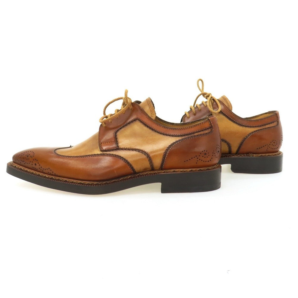 【中古】ステファノブランキーニ Stefano Branchini カーフ ドレスシューズ ブラウンxベージュ【サイズ6 1/2】【 状態ランクA 】【 メンズ 】