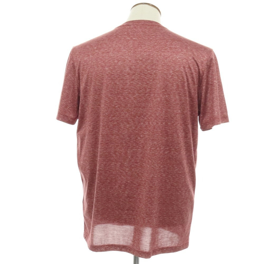 【中古】グランサッソ GRAN SASSO シルク クルーネック 半袖Tシャツ スモーキーレッド【サイズ54】【 状態ランクA 】【 メンズ 】