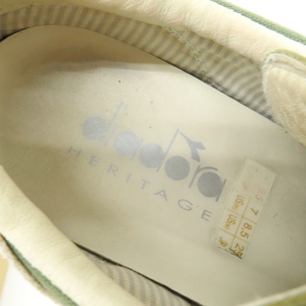 【中古】ディアドラ Diadora USED加工 キャンバス スエード スニーカー ネイビーxオリーブ【サイズ25】【 状態ランクC 】【 メンズ 】