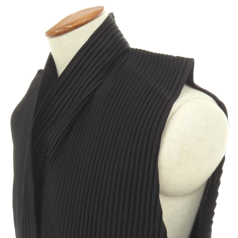 【中古】オム プリッセ イッセイミヤケ HOMME PLISSE ISSEY MIYAKE ポリエステル プリーツ ノースリーブカットソー ブラック【サイズ2】【 状態ランクB 】【 メンズ 】