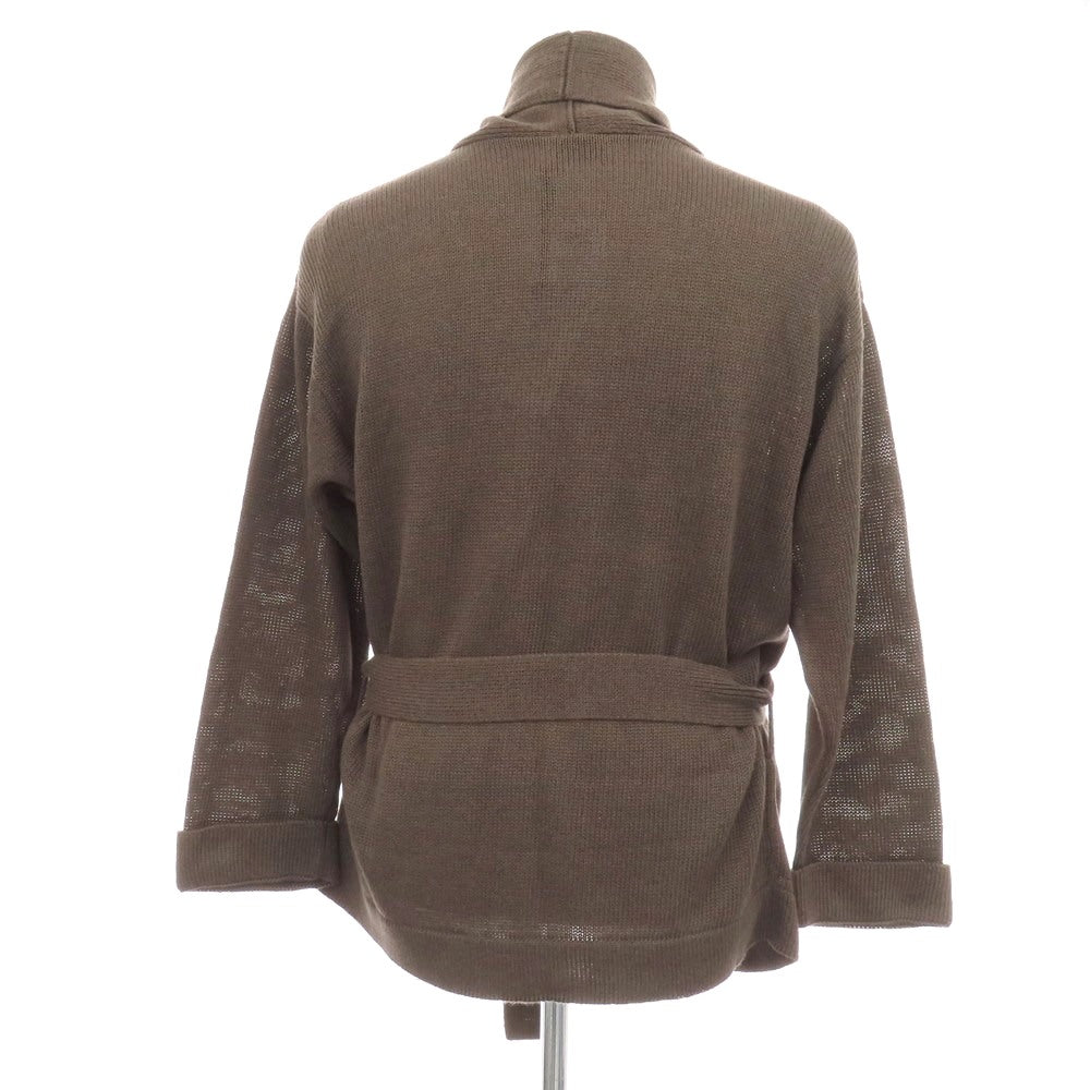 【新品】セッテフィーリ カシミア Settefili Cashmere リネンコットン ニット ショールカラー ガウンカーディガン アッシュブラウン【サイズ44】【 状態ランクN 】【 メンズ 】