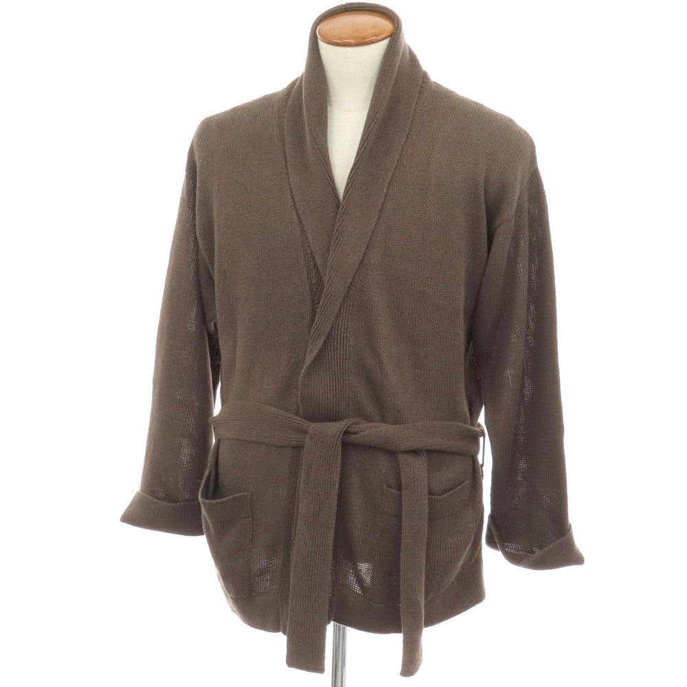 【新品】セッテフィーリ カシミア Settefili Cashmere リネンコットン ニット ショールカラー ガウンカーディガン アッシュブラウン【サイズ48/S】【メンズ】 新品】セッテフィーリ カシミア Settefili Cashmere リネンコットン