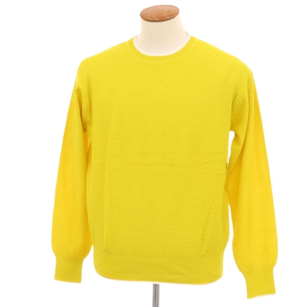 【新品】ヴァンドリ Vandori コットン クルーネック プルオーバーニット イエロー【サイズ2】【メンズ】 新品】ヴァンドリ Vandori コットン クルーネック プルオーバーニット