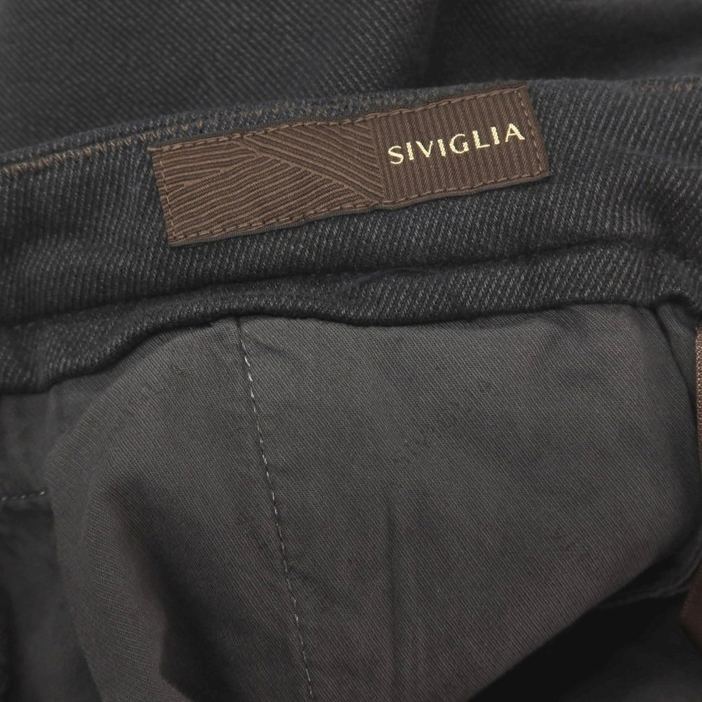 【新品アウトレット】シビリア SIVIGLIA ストレッチ コットン カジュアルスラックスパンツ ダークグレー【サイズ32】【 状態ランクN- 】【 メンズ 】