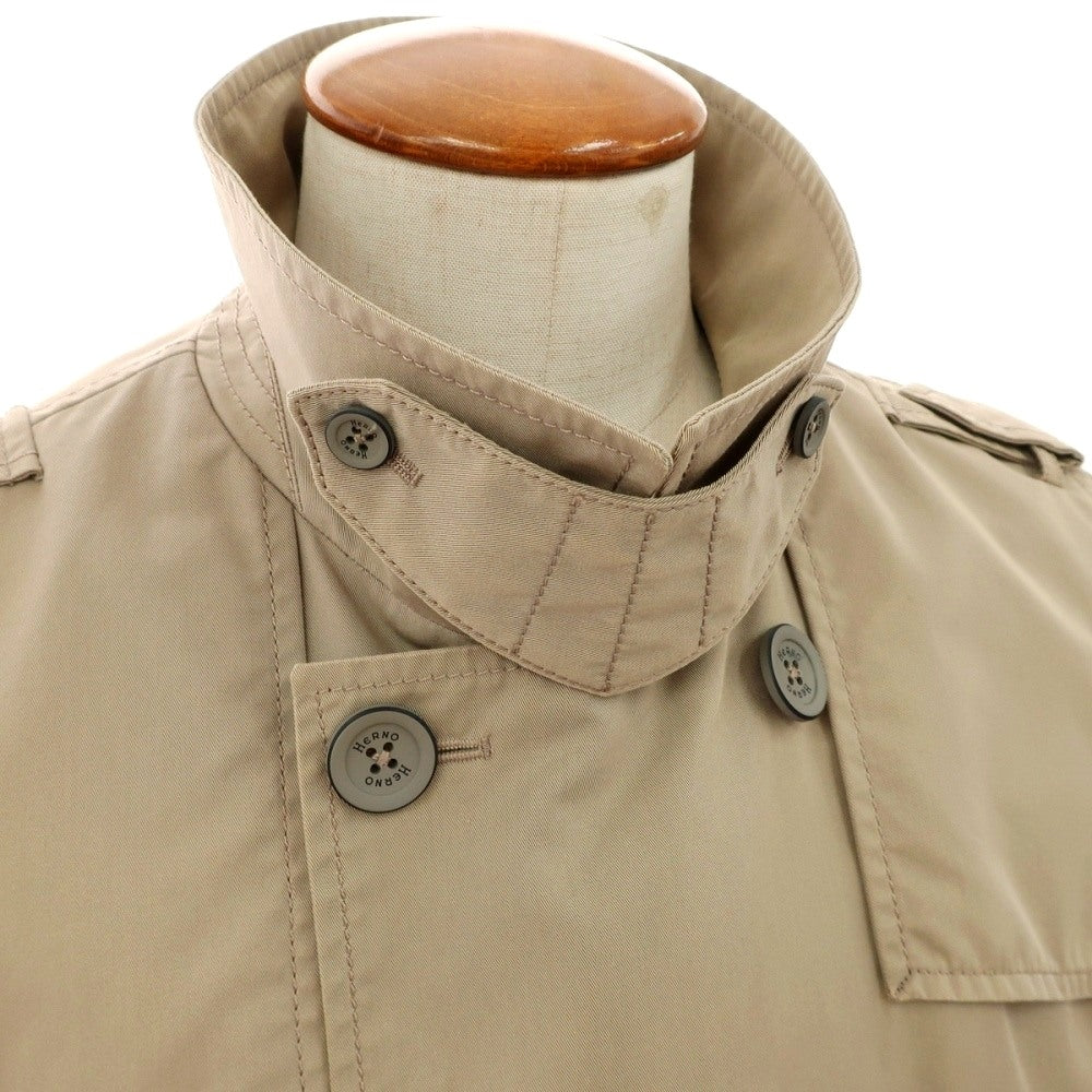 【中古】ヘルノ Herno コットンナイロン トレンチコート ベージュ【サイズ48】【 状態ランクC 】【 メンズ 】