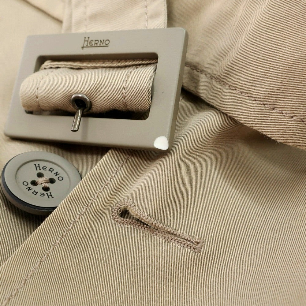 【中古】ヘルノ Herno コットンナイロン トレンチコート ベージュ【サイズ48】【 状態ランクC 】【 メンズ 】