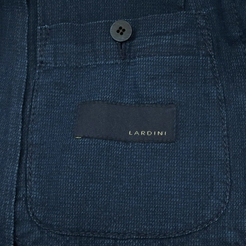 【中古】ラルディーニ LARDINI コットン 6B ダブルブレスト テーラードジャケット ネイビー【サイズ46 REG】【 状態ランクC 】【 メンズ 】
