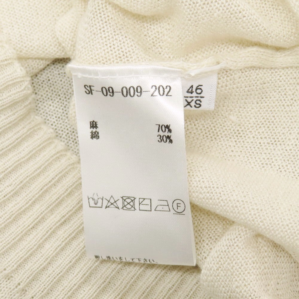 【中古】セッテフィーリ カシミア Settefili Cashmere リネンコットン ヘンリーネック プルオーバーニット アイボリー【サイズ46】【 状態ランクA 】【 メンズ 】