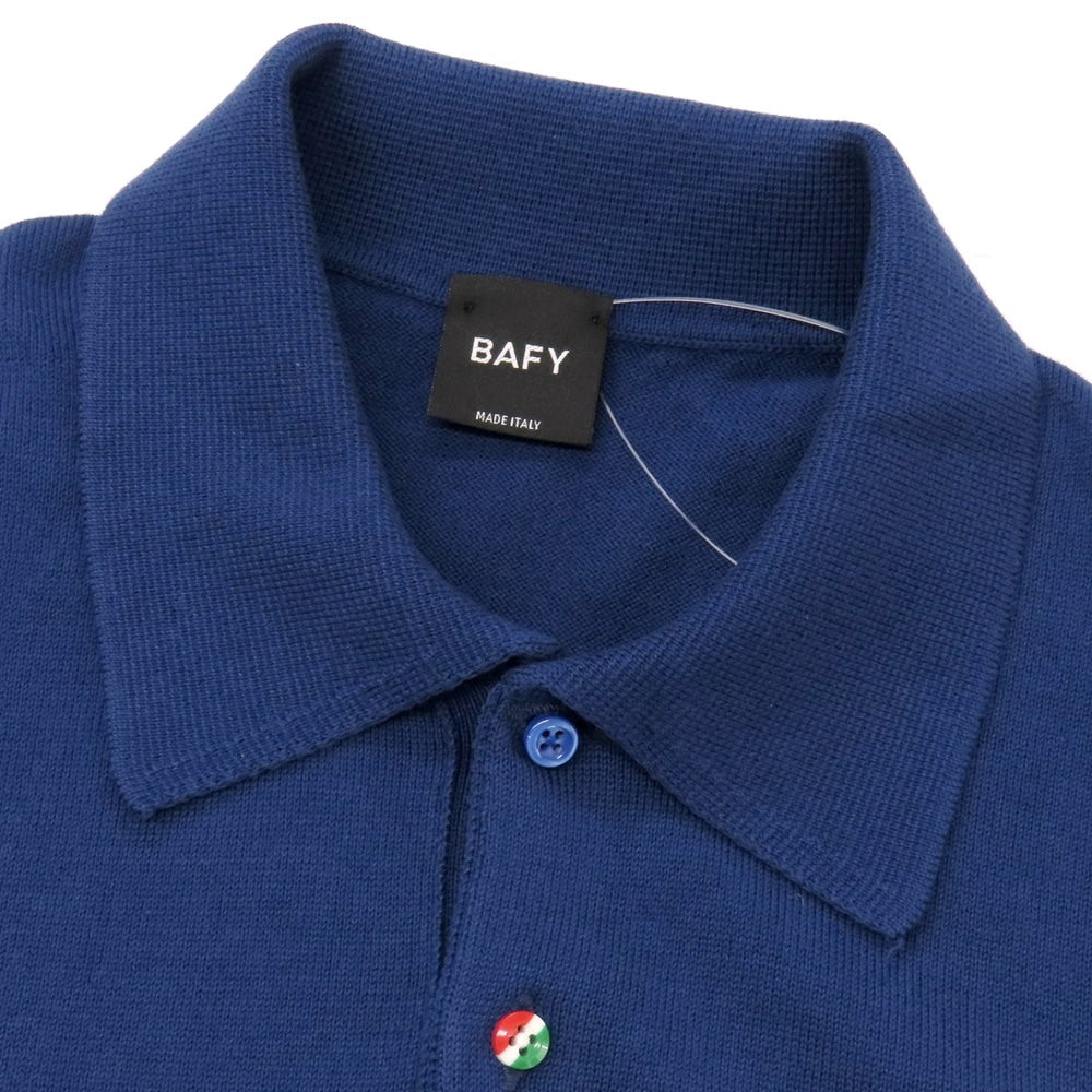 【中古】バフィー BAFY コットン 半袖 ポロニット ダークブルー【サイズ46】【 状態ランクB 】【 メンズ 】
