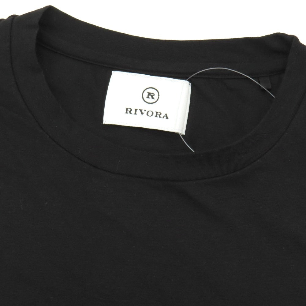 【中古】リヴォラ RIVORA コットンリネン 二重仕立て クルーネック 半袖Tシャツ ブラック【サイズS】【 状態ランクB 】【 メンズ 】
