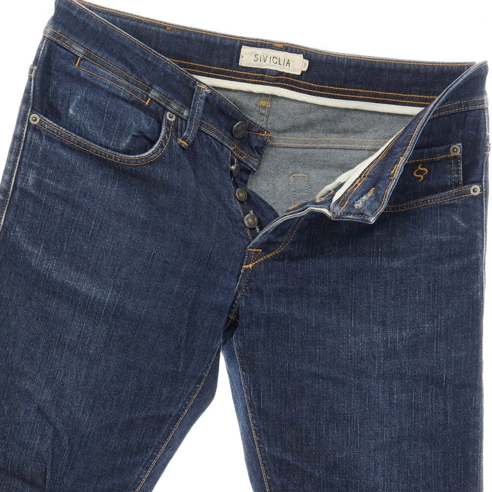 【中古】シビリア SIVIGLIA ストレッチ コットン デニムパンツ ジーンズ ネイビー【サイズ31】【 状態ランクC 】【 メンズ 】