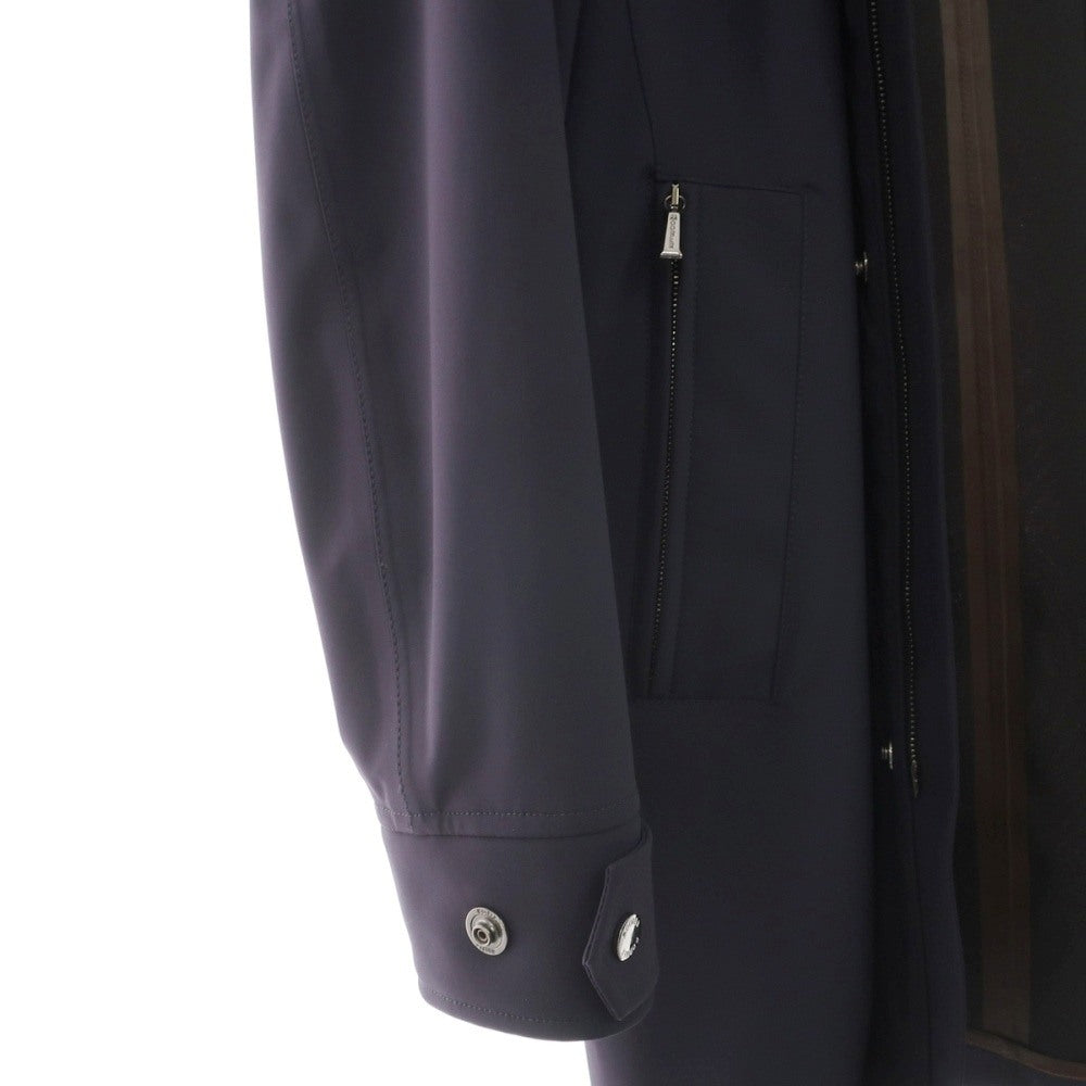 【中古】ムーレー MOORER PETRARCA-GS ストレッチナイロン フーデッドコート ネイビー【サイズ48】【 状態ランクC 】【 メンズ 】