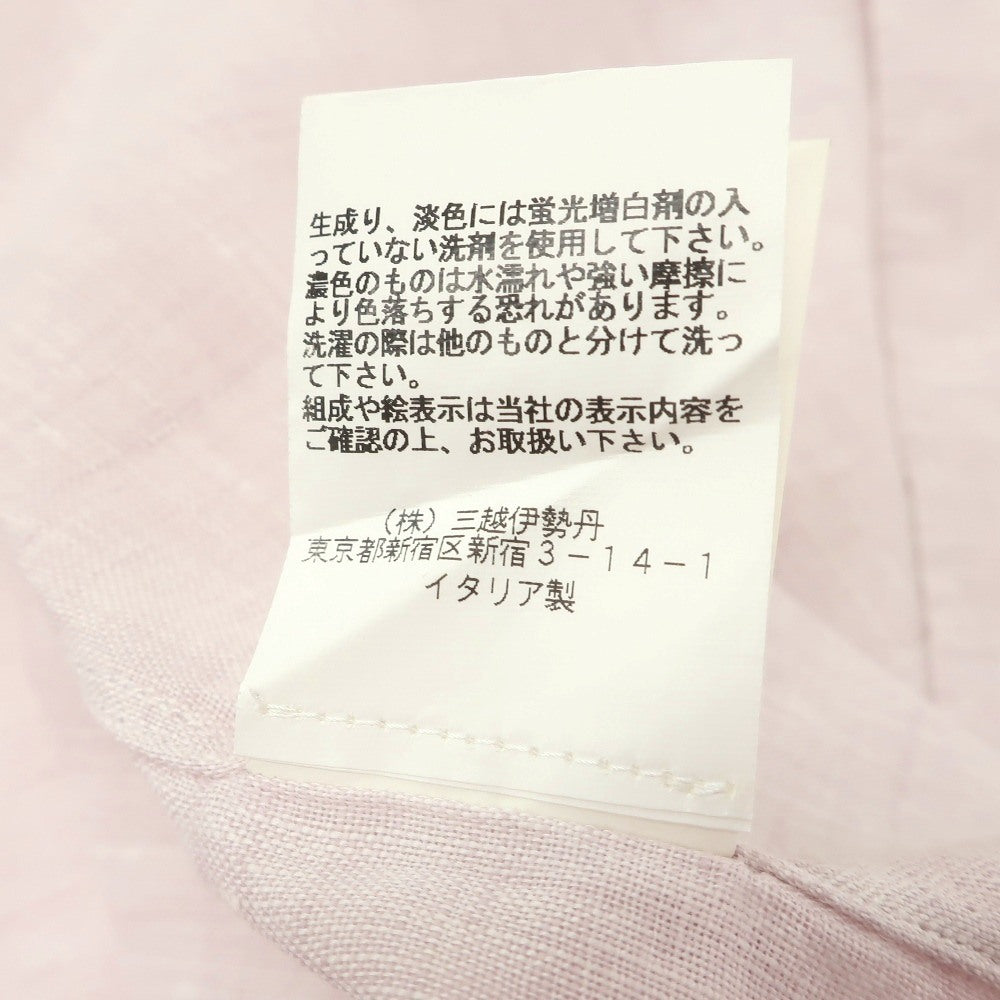 【中古】フィナモレ Finamore リネン ワンピースカラー カジュアルシャツ ライトスモークピンク【サイズM】【 状態ランクC 】【 メンズ 】