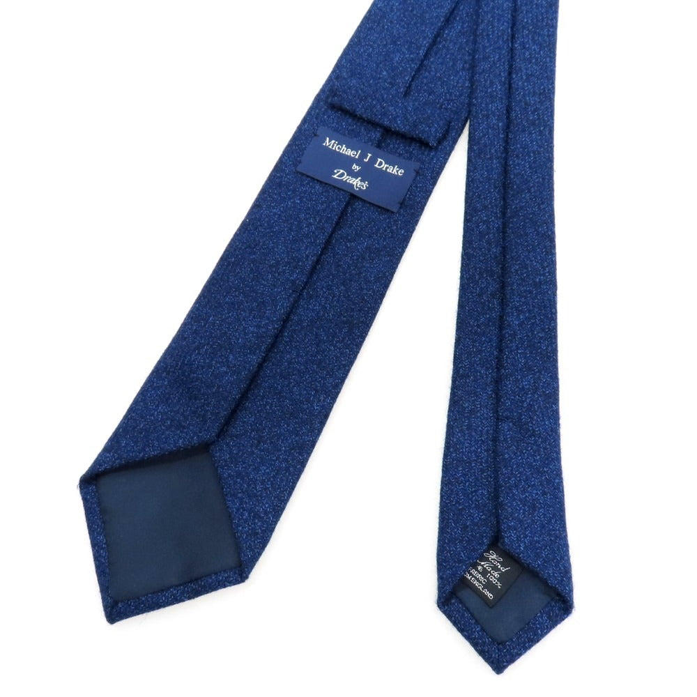 【中古】マイケル J ドレイク Michael J. Drake ウール 無地ネクタイ ネイビーxブルー【 状態ランクB 】【 メンズ 】