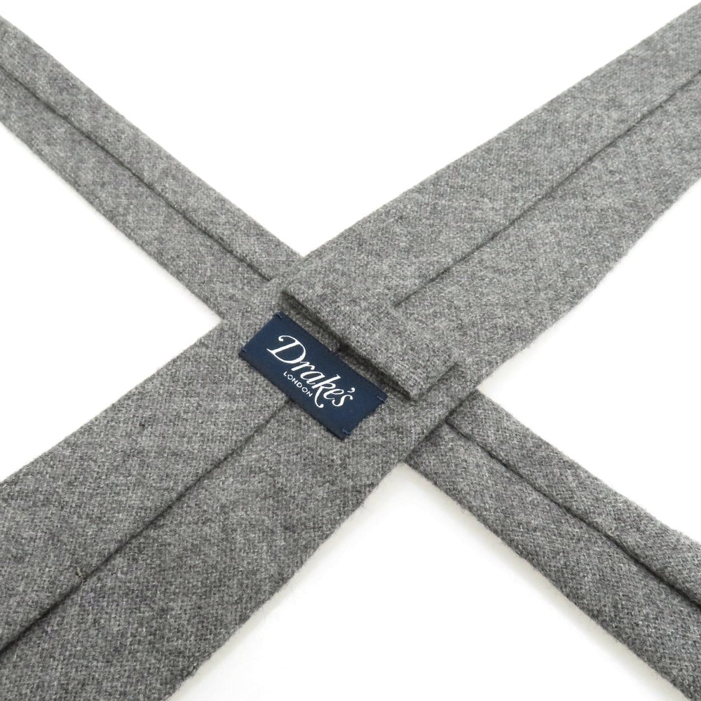 【中古】ドレイクス DRAKES カシミヤ 無地ネクタイ グレー【 状態ランクB 】【 メンズ 】