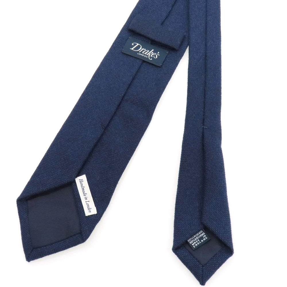 【中古】ドレイクス DRAKES カシミヤ 無地ネクタイ ネイビー【 状態ランクB 】【 メンズ 】
