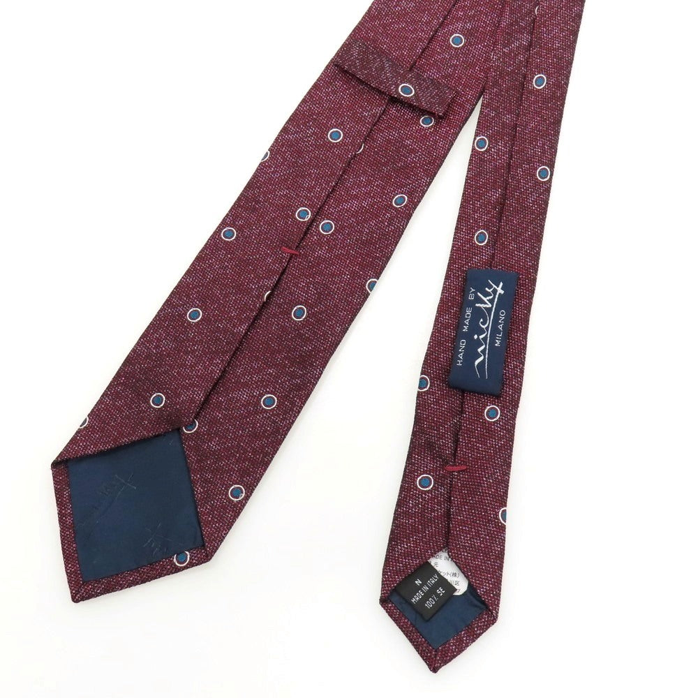 【中古】ニッキー nicky シルク ドット柄ネクタイ ワインレッド【 状態ランクB 】【 メンズ 】
