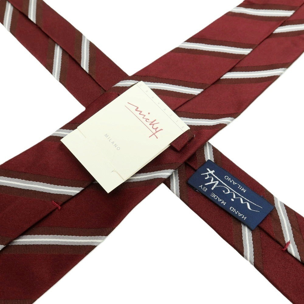 【中古】ニッキー nicky シルク ストライプ柄ネクタイ マルーン【 状態ランクA 】【 メンズ 】