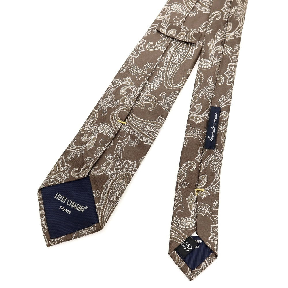 【中古】エレディキャリーニ EREDI CHIARINI シルク ペイズリー柄ネクタイ ブラウン系【 状態ランクB 】【 メンズ 】