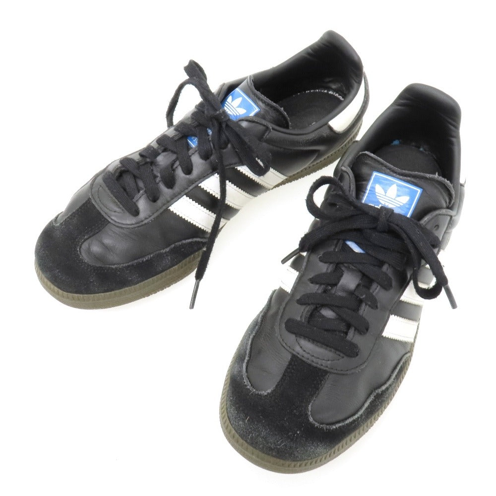 【中古】アディダス adidas レザー スニーカー ブラック【サイズ27】【 状態ランクC 】【 メンズ 】