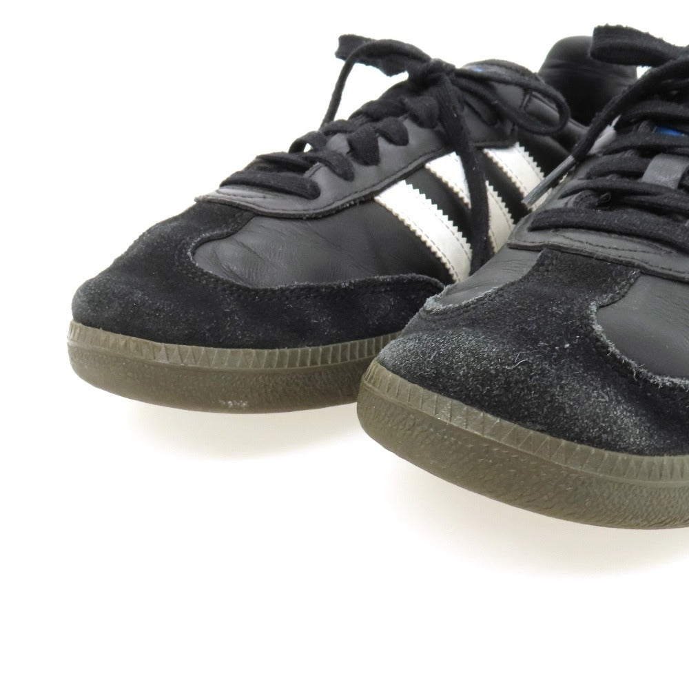 【中古】アディダス adidas レザー スニーカー ブラック【サイズ27】【 状態ランクC 】【 メンズ 】